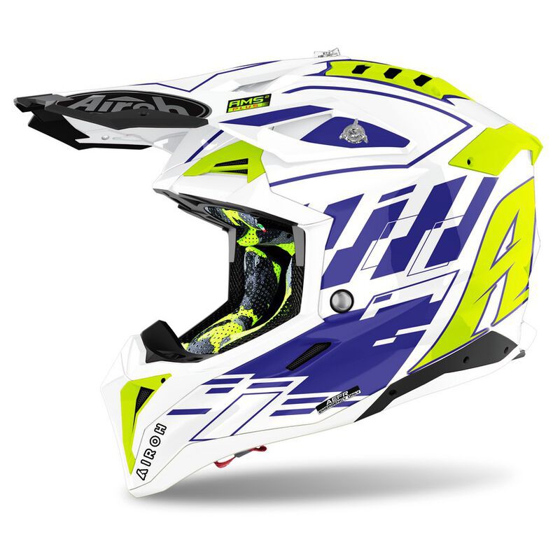 CASCO AIROH AVIATOR 3 RAMPAGE BLUE GLOSS M